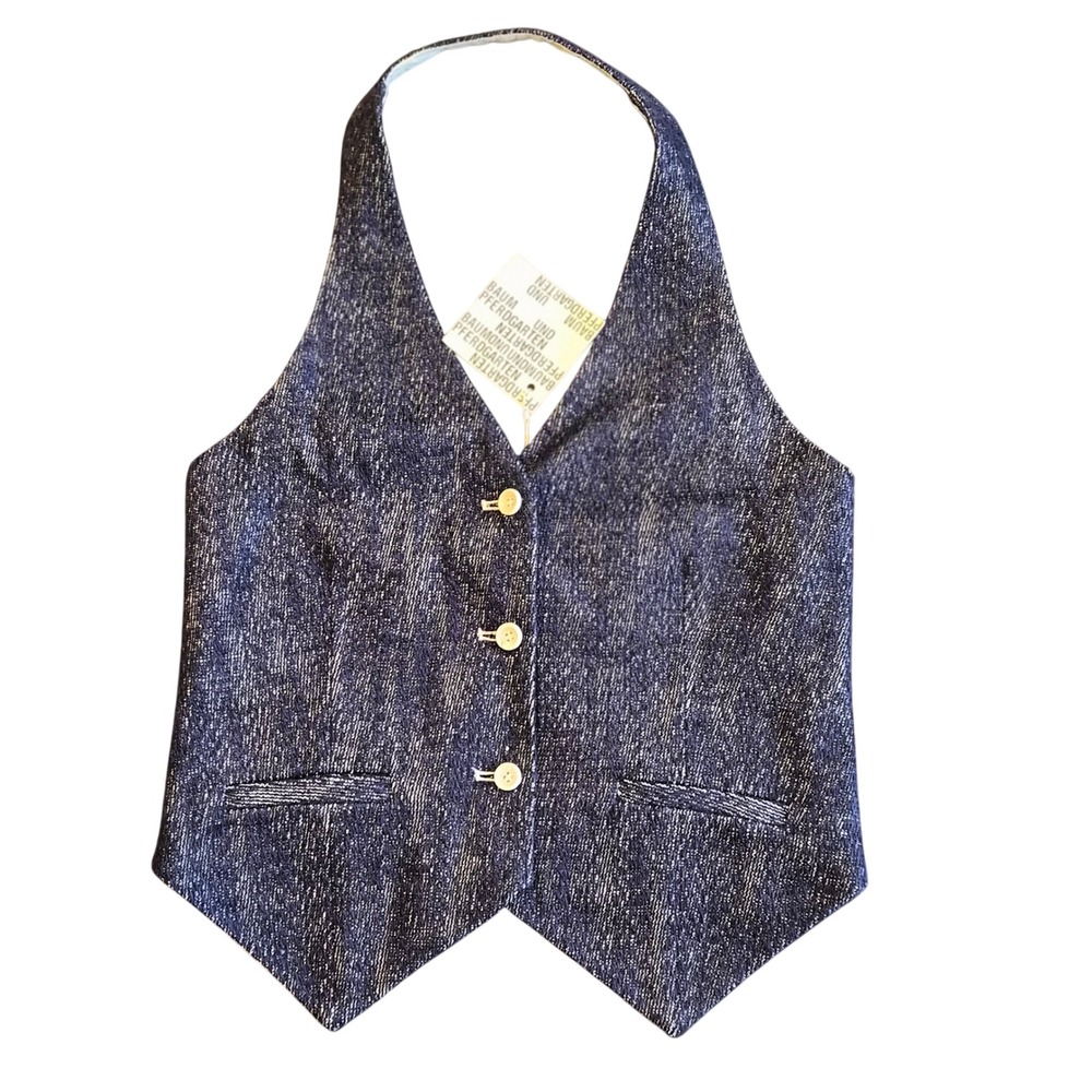 Baum Und Pferdgarten Mags Halter Vest Ocean Cavern Blue Textured Size 36 NEW
